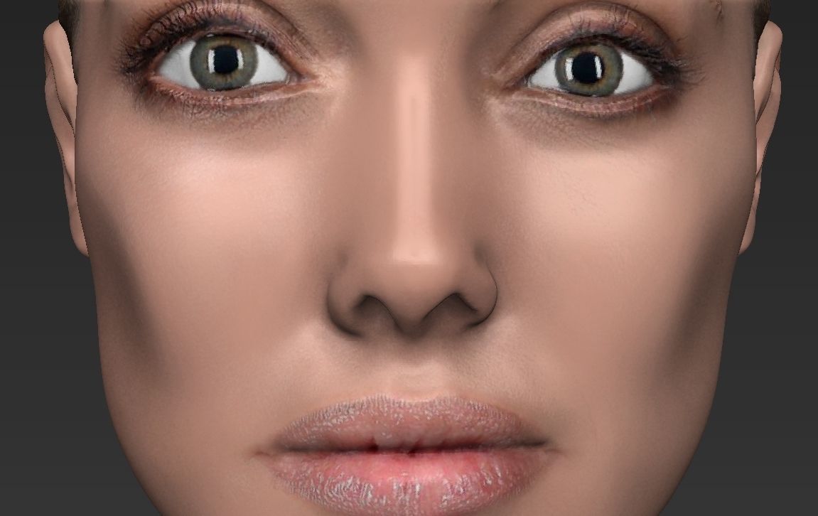 Angelina Jolie bust ready for full color 3D printing 3D print model_4