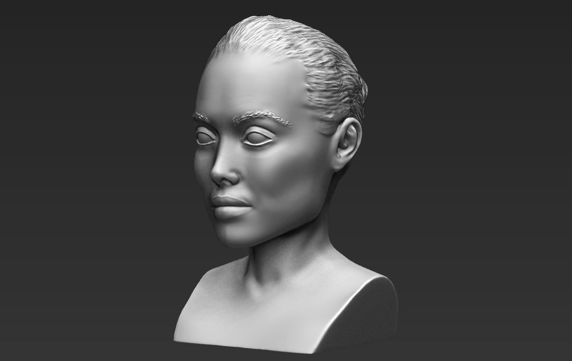 Angelina Jolie bust ready for full color 3D printing 3D print model_30