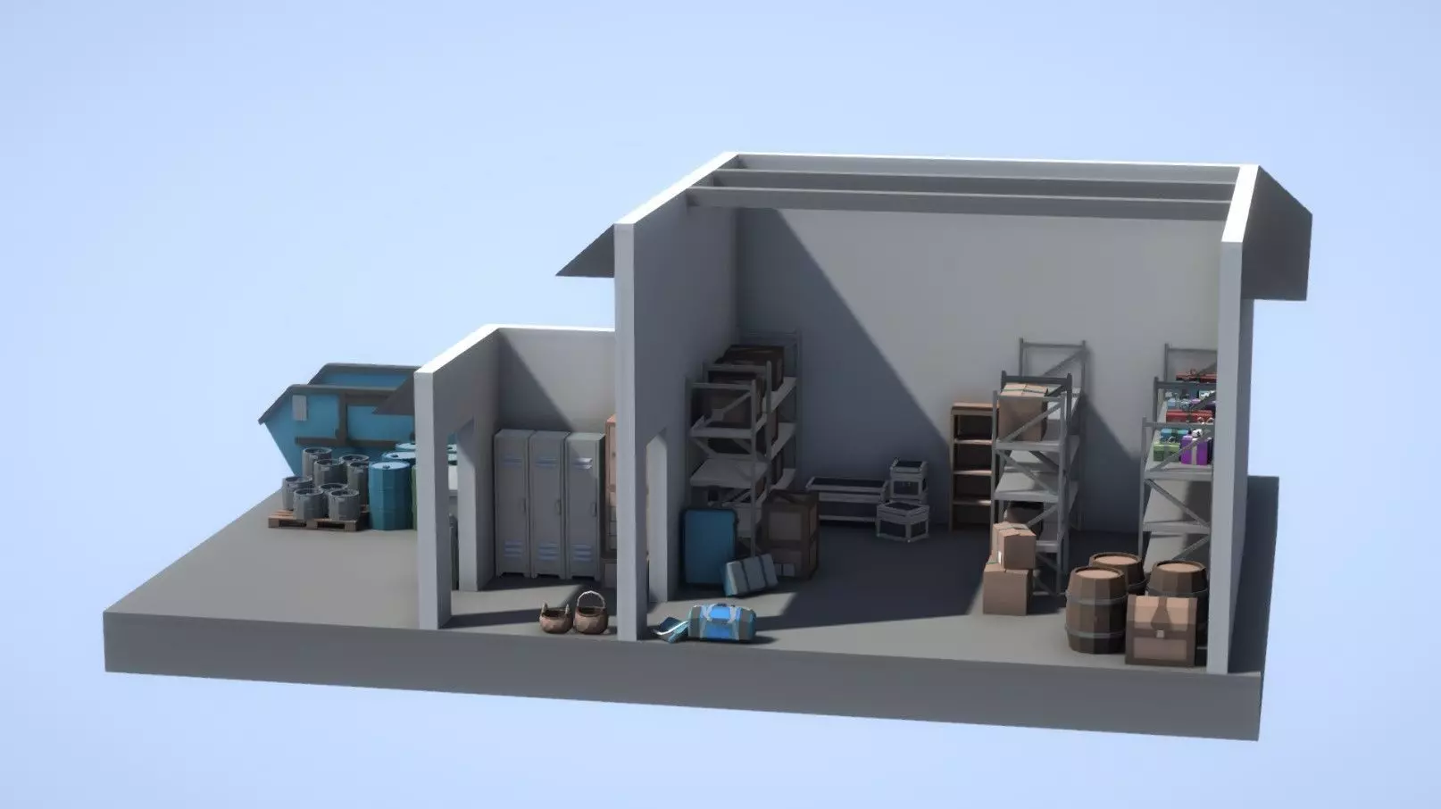 Low Poly Storage Pack Free low-poly 3D model