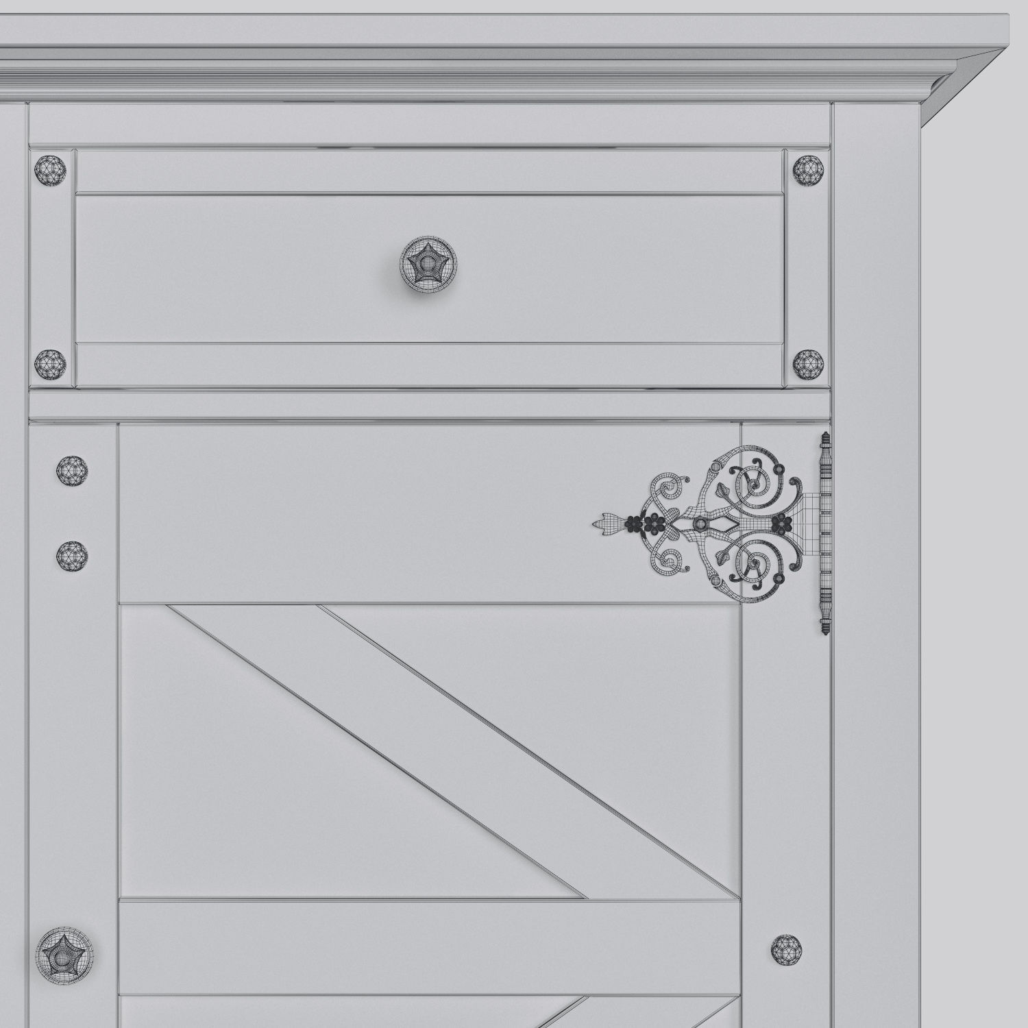 Hooker Vintage West Credenza 3D model_4