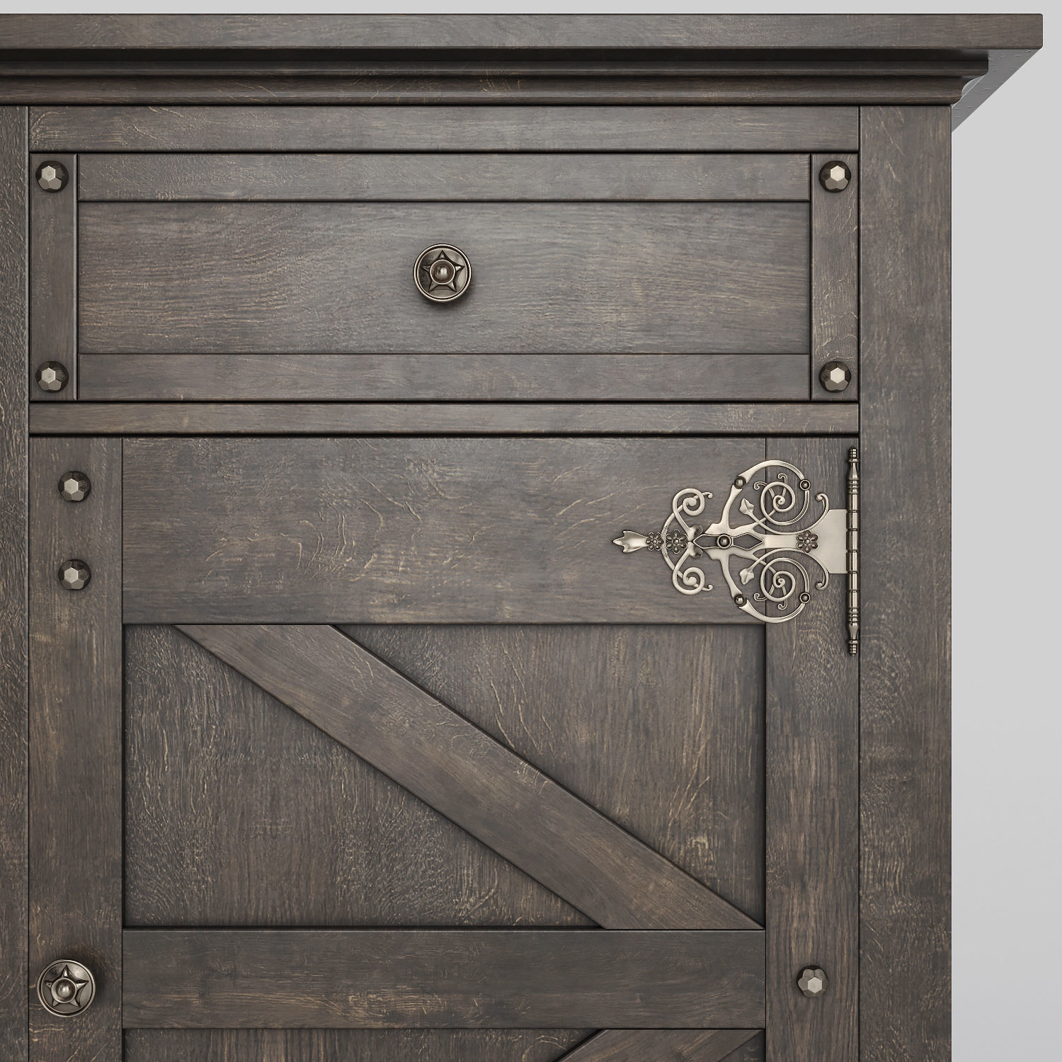 Hooker Vintage West Credenza 3D model_2