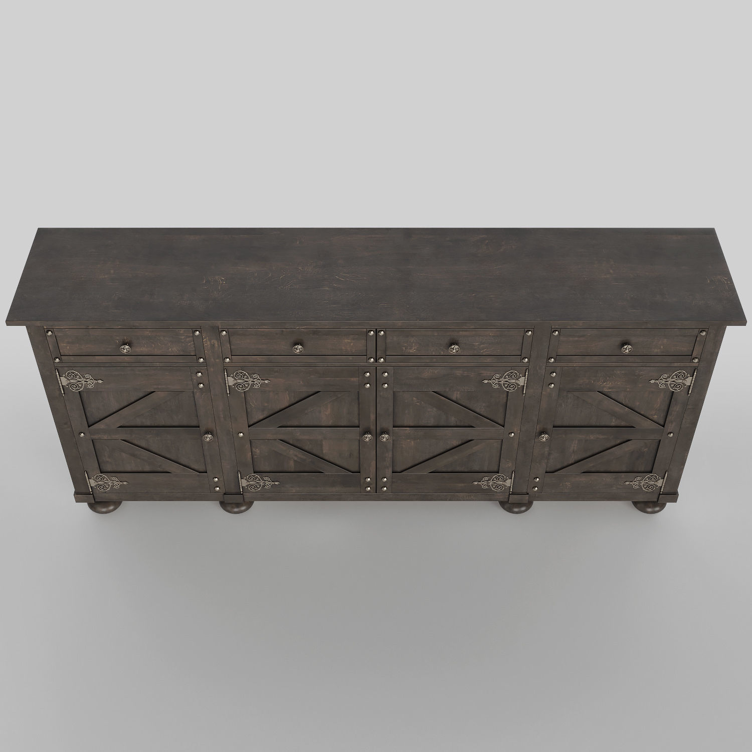 Hooker Vintage West Credenza 3D model_3