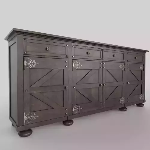 Hooker Vintage West Credenza 3D model