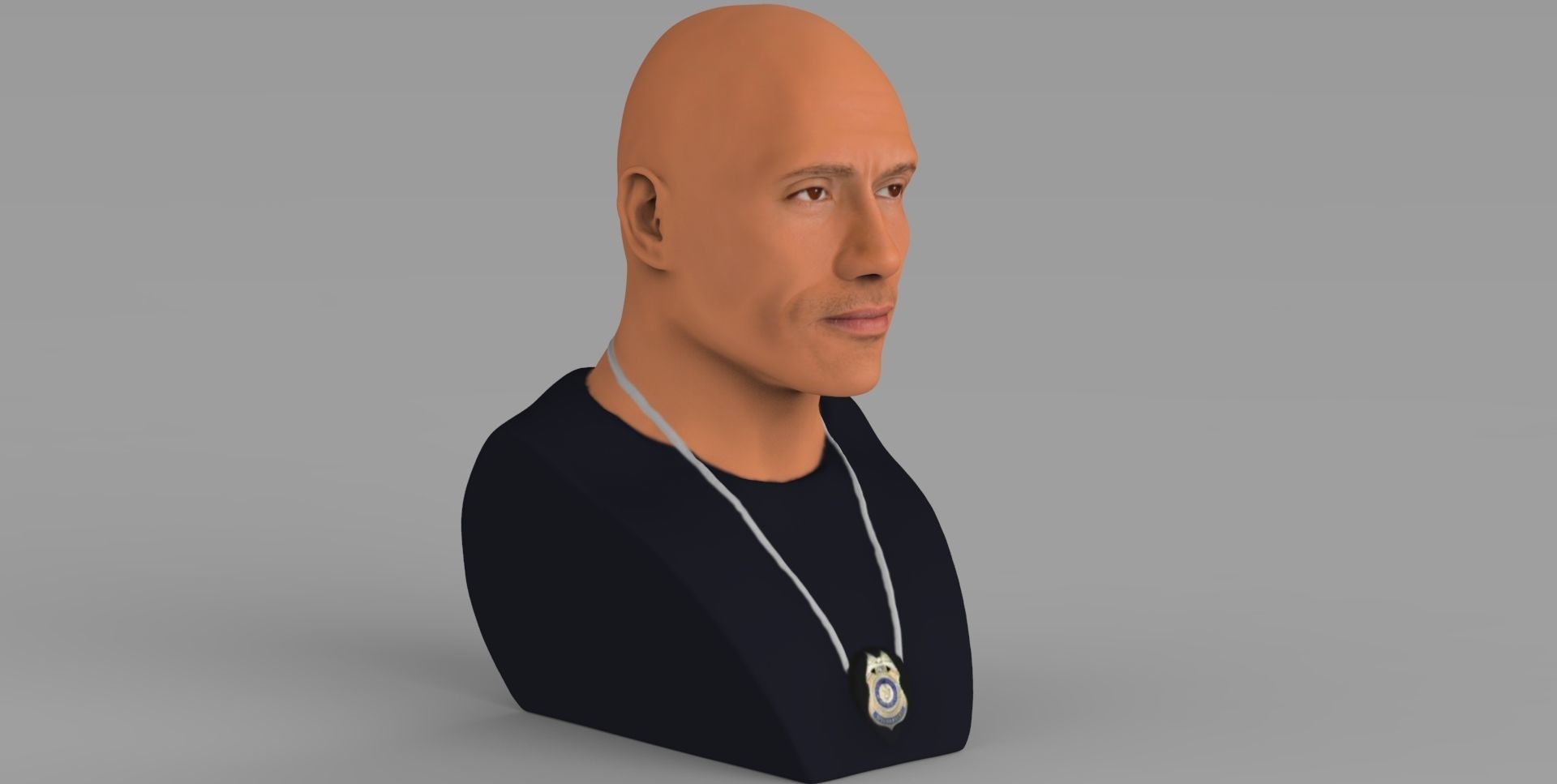 Dwayne Rock Johnson bust ready for full color 3D printing  3D print model_9