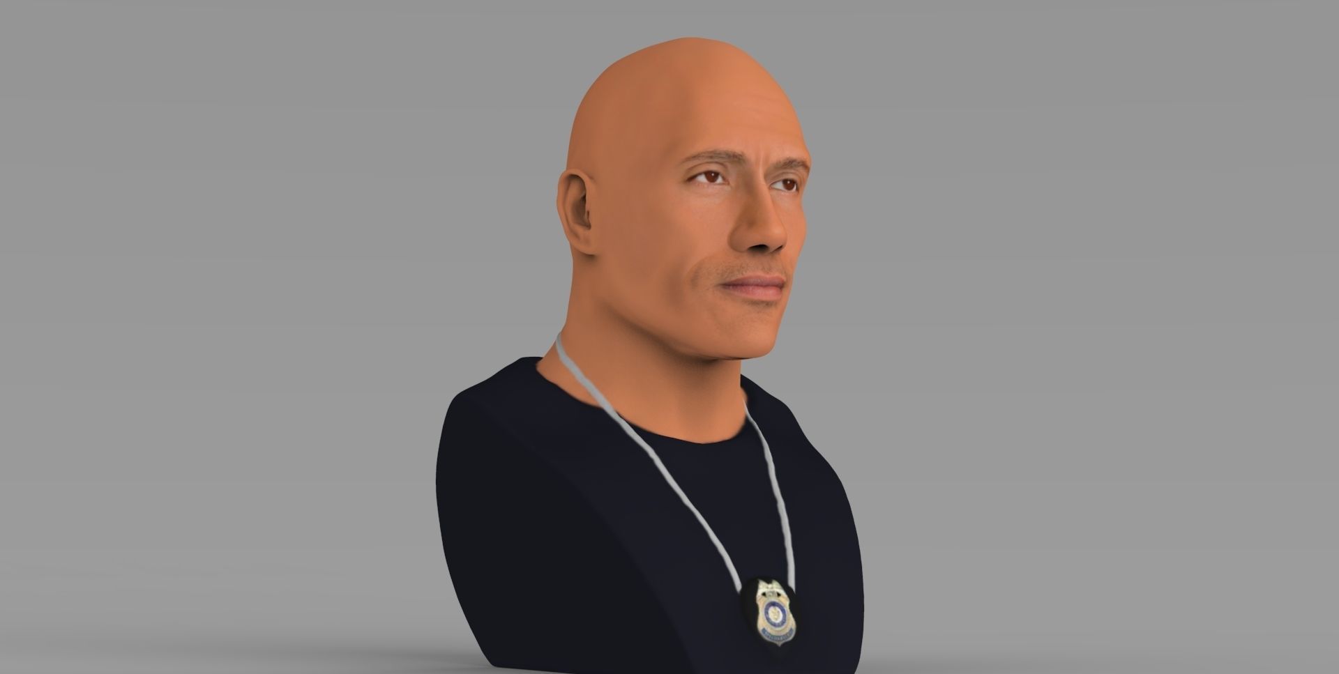 Dwayne Rock Johnson bust ready for full color 3D printing  3D print model_16