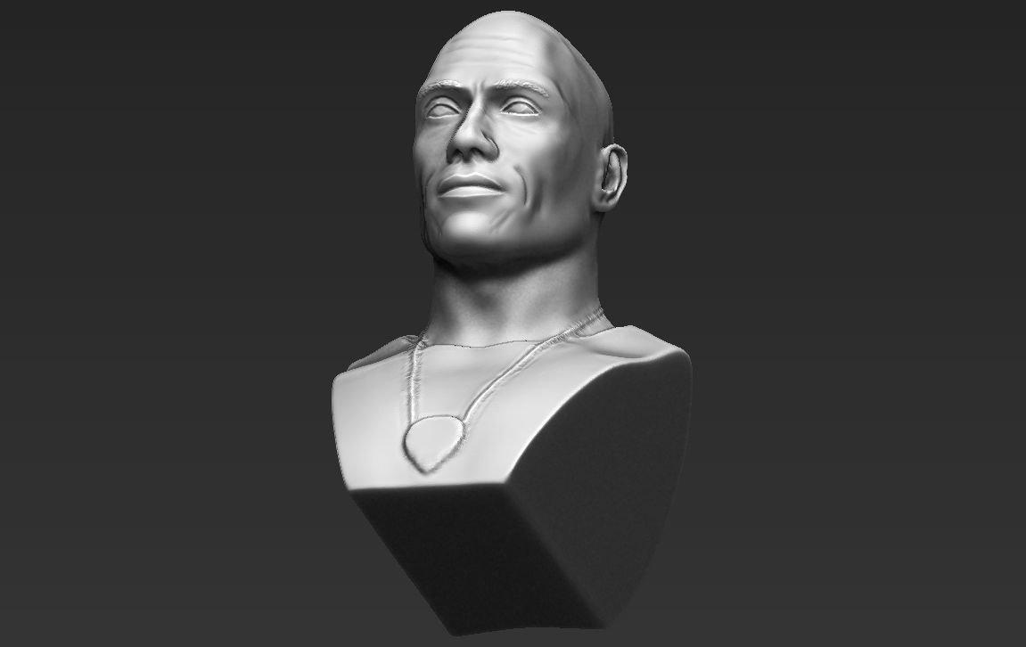 Dwayne Rock Johnson bust ready for full color 3D printing  3D print model_40