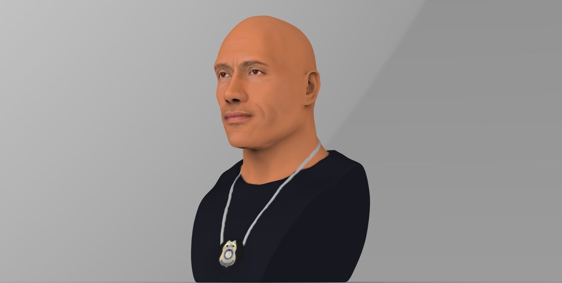 Dwayne Rock Johnson bust ready for full color 3D printing  3D print model_14