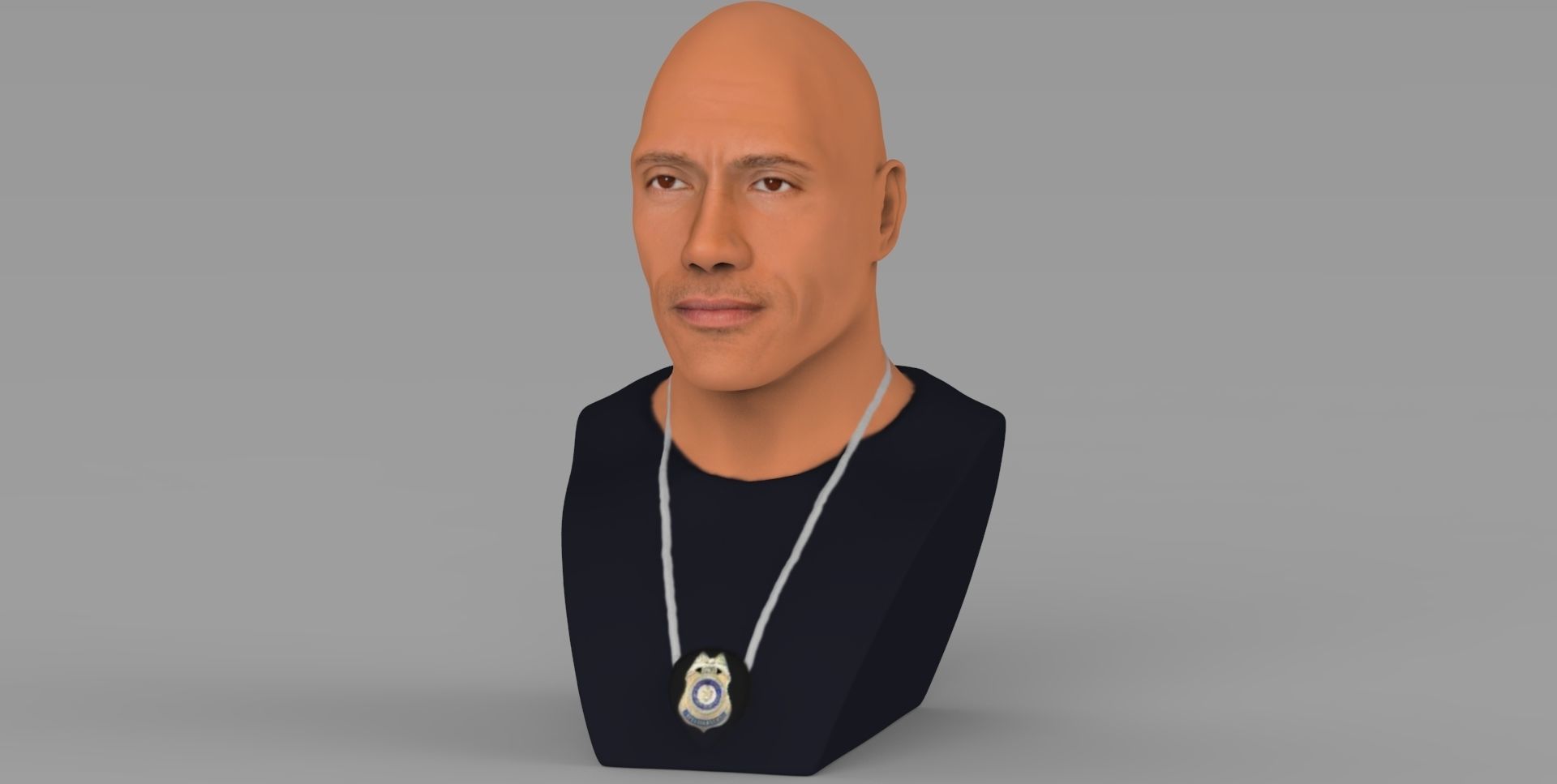 Dwayne Rock Johnson bust ready for full color 3D printing  3D print model_2