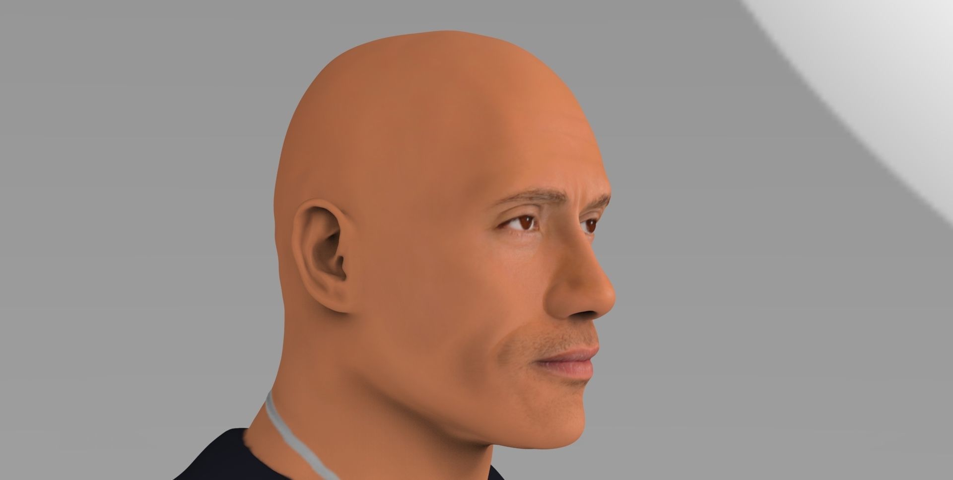 Dwayne Rock Johnson bust ready for full color 3D printing  3D print model_18