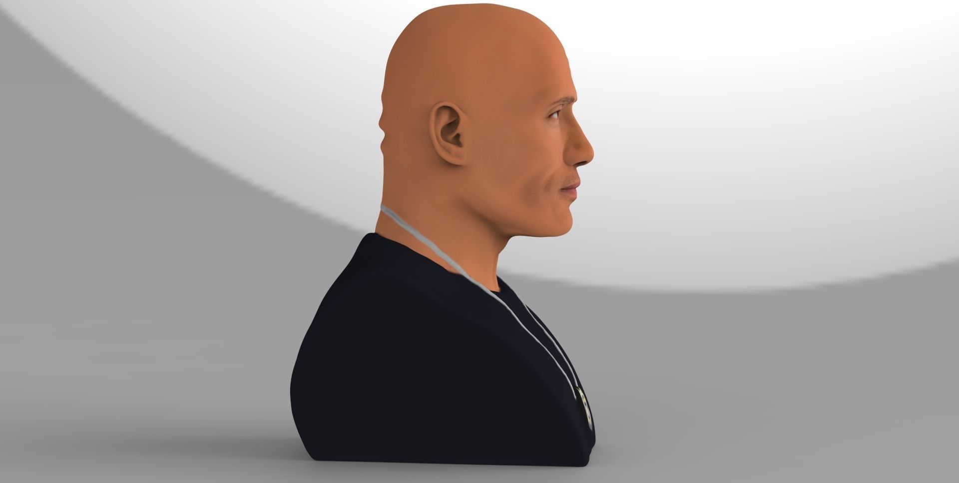 Dwayne Rock Johnson bust ready for full color 3D printing  3D print model_10