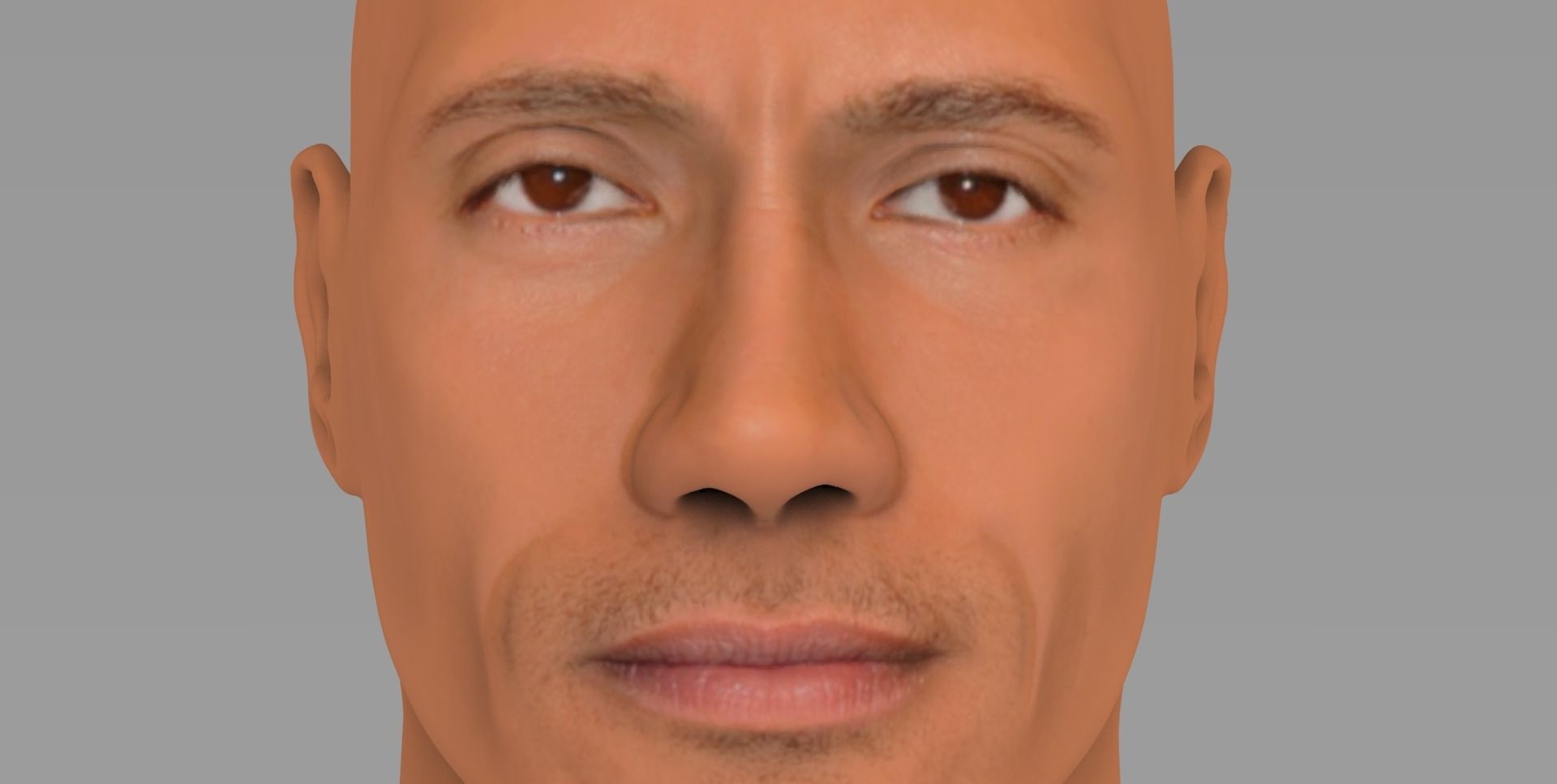 Dwayne Rock Johnson bust ready for full color 3D printing  3D print model_19