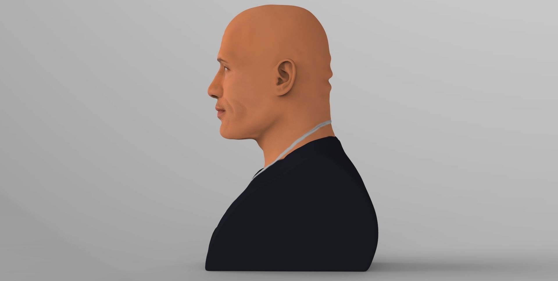 Dwayne Rock Johnson bust ready for full color 3D printing  3D print model_4