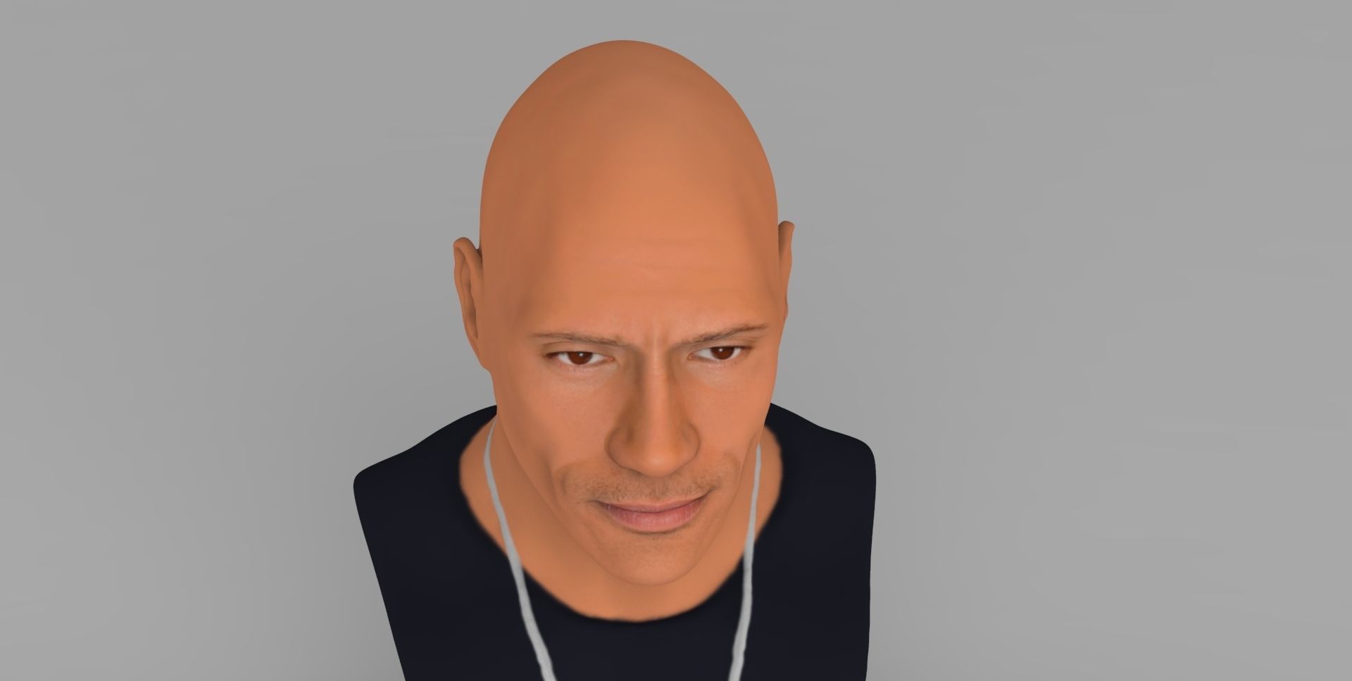 Dwayne Rock Johnson bust ready for full color 3D printing  3D print model_11