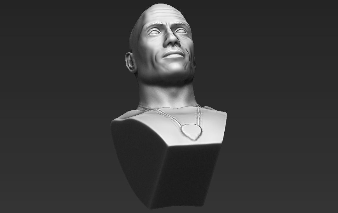 Dwayne Rock Johnson bust ready for full color 3D printing  3D print model_39