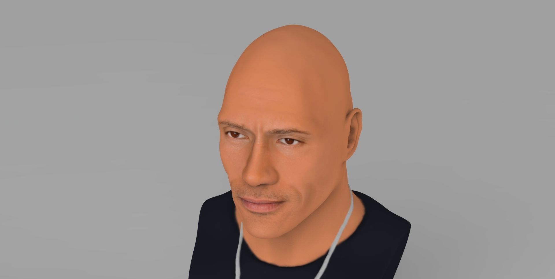 Dwayne Rock Johnson bust ready for full color 3D printing  3D print model_13