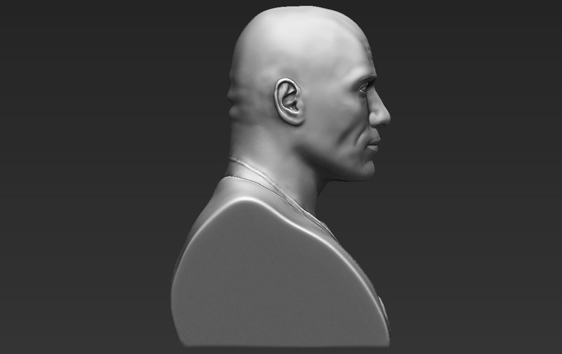 Dwayne Rock Johnson bust ready for full color 3D printing  3D print model_32
