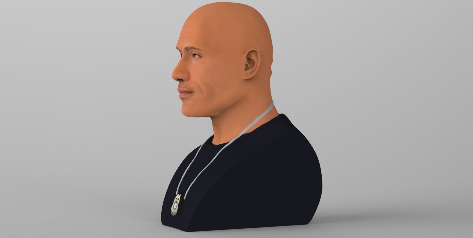 Dwayne Rock Johnson bust ready for full color 3D printing  3D print model_3