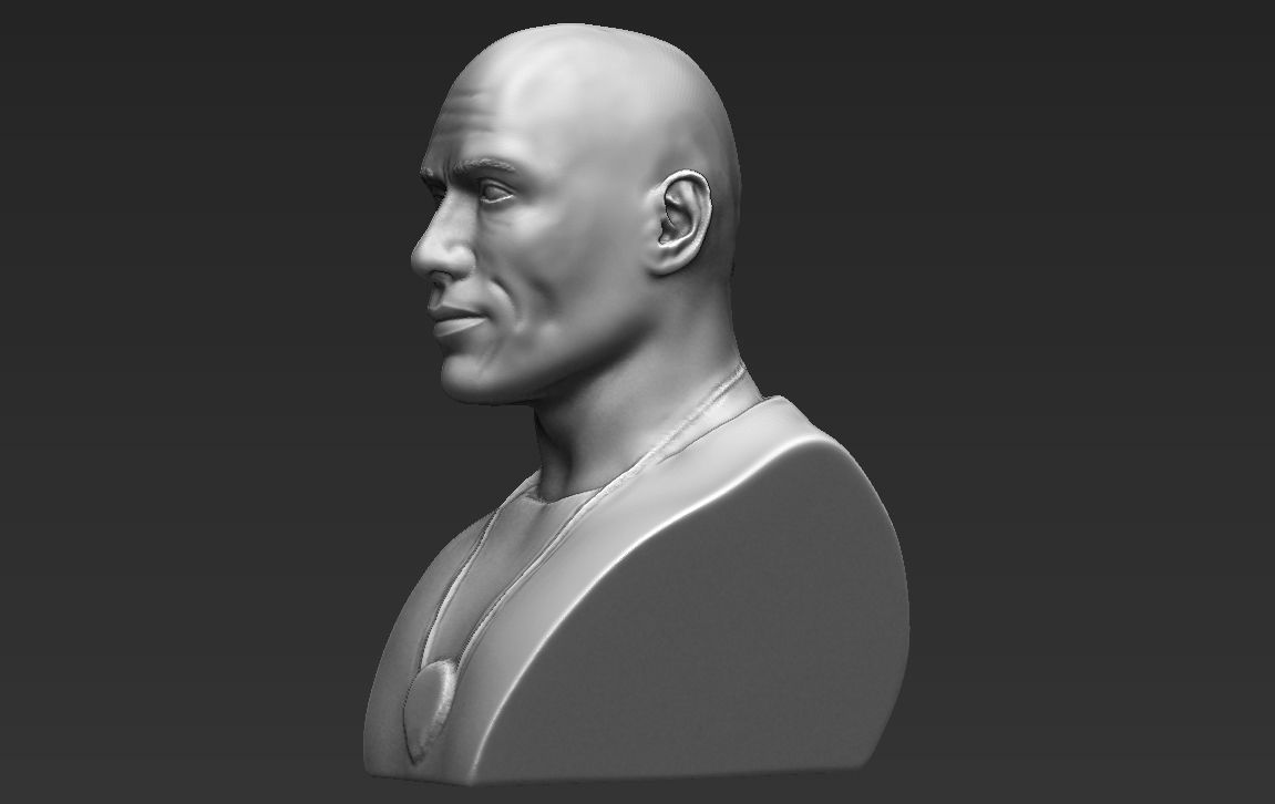 Dwayne Rock Johnson bust ready for full color 3D printing  3D print model_26
