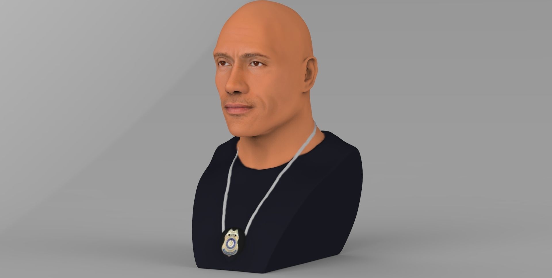 Dwayne Rock Johnson bust ready for full color 3D printing  3D print model_1