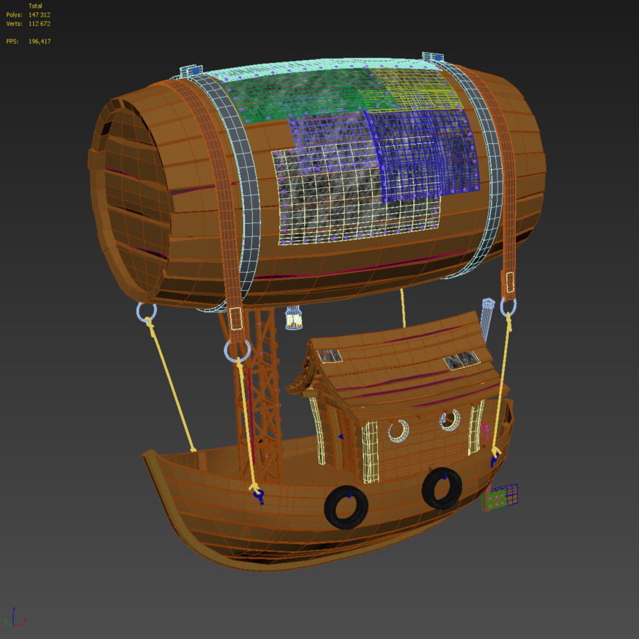 Cartoon Airship 3D model_11