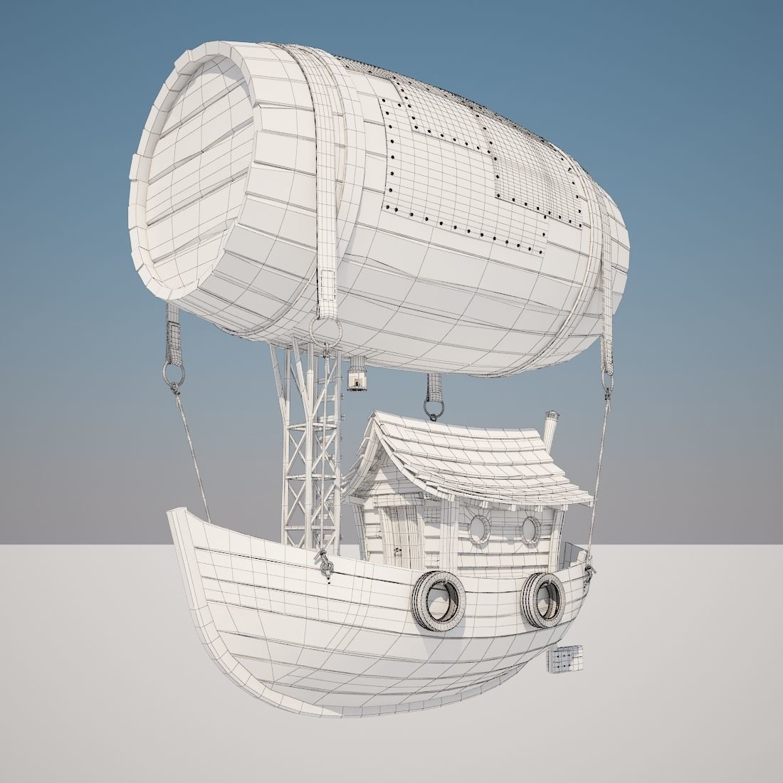 Cartoon Airship 3D model_10