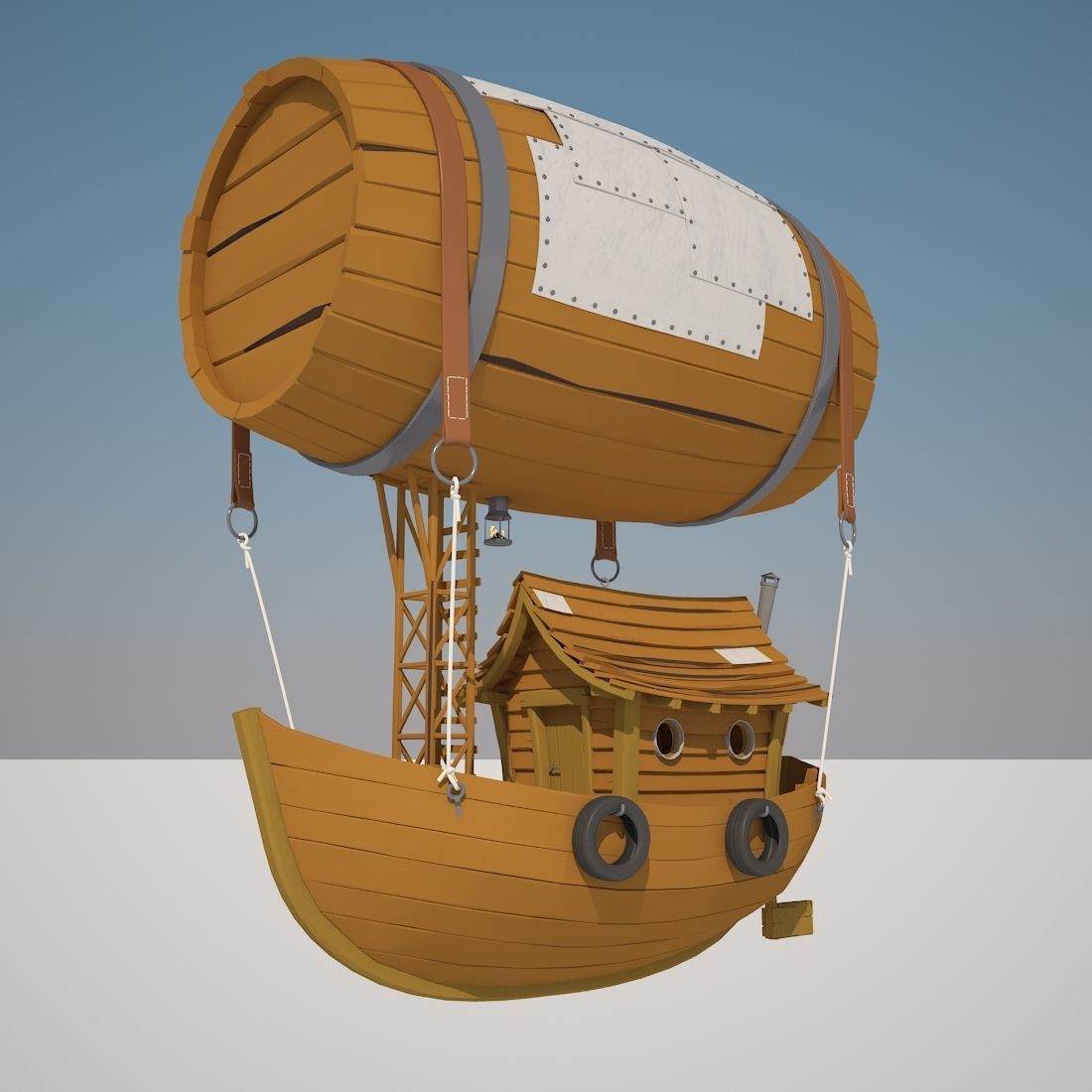 Cartoon Airship 3D model_1