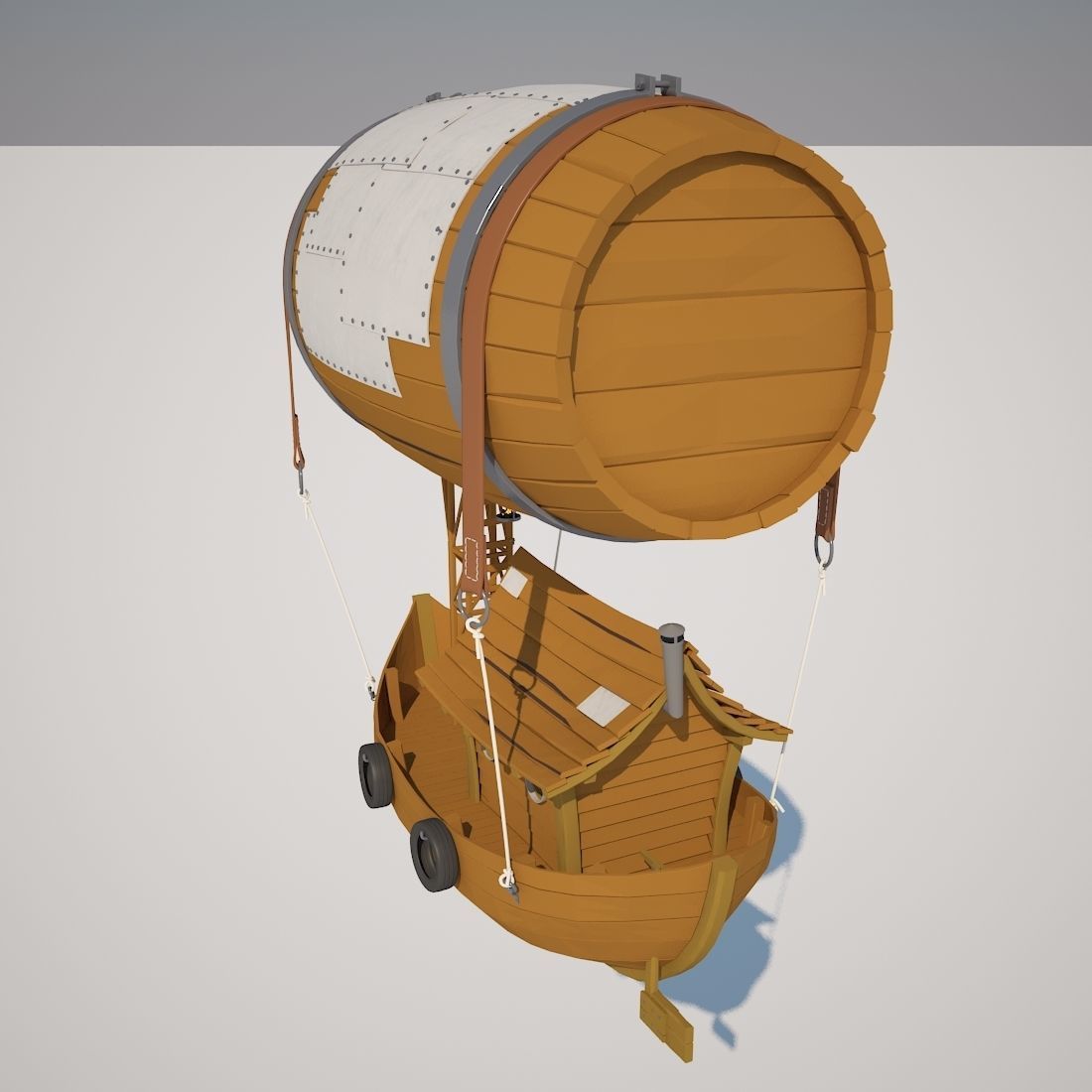 Cartoon Airship 3D model_3