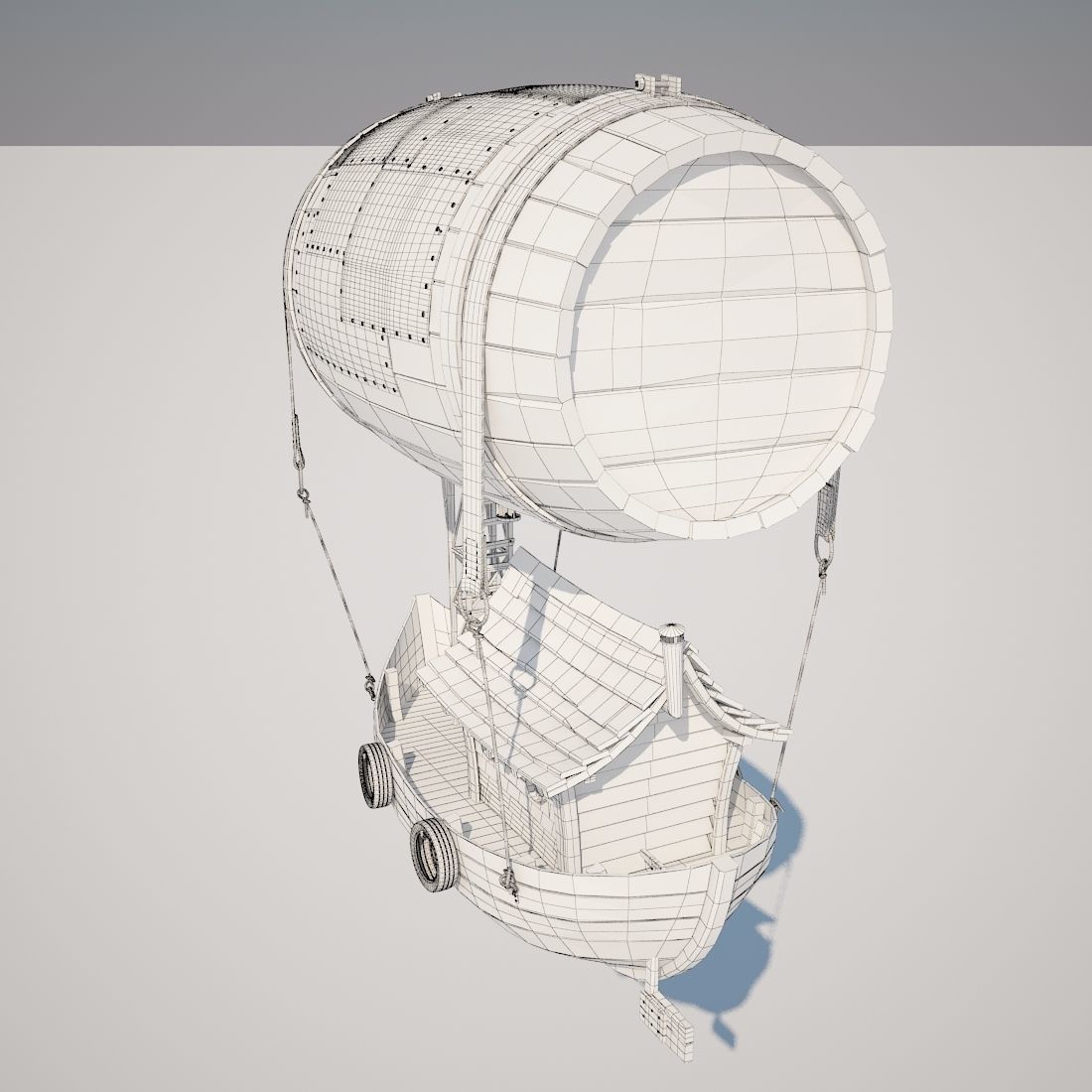 Cartoon Airship 3D model_7