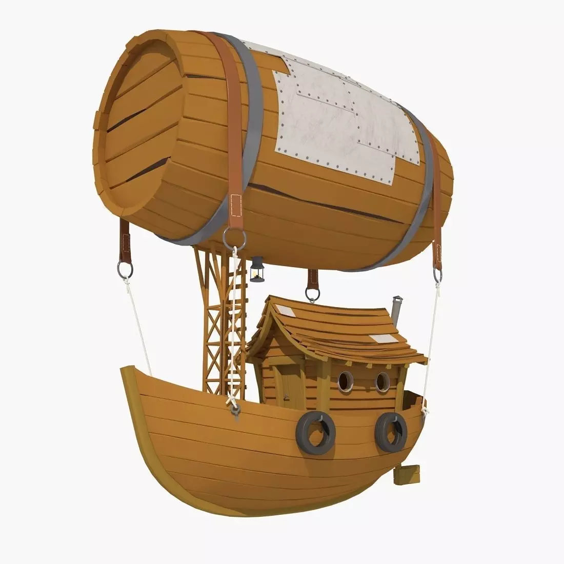 Cartoon Airship 3D model_0