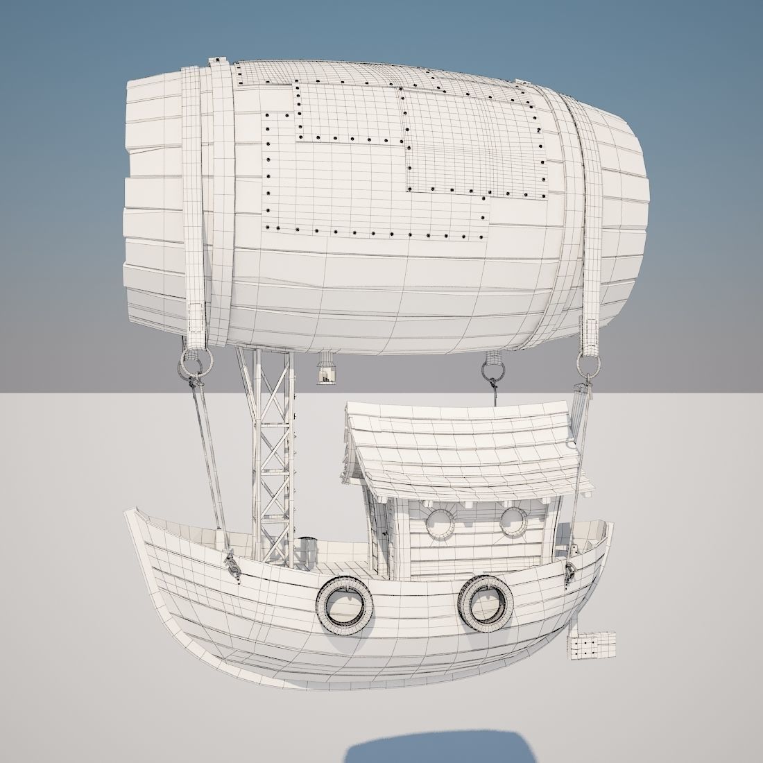 Cartoon Airship 3D model_8