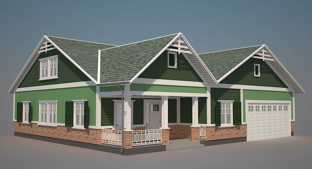 Traditional House 09 Low-poly 3D model_2
