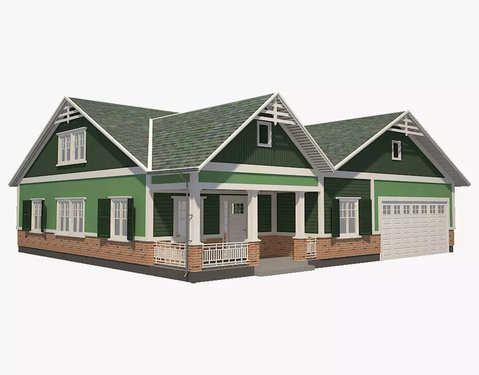 Traditional House 09 Low-poly 3D model_0