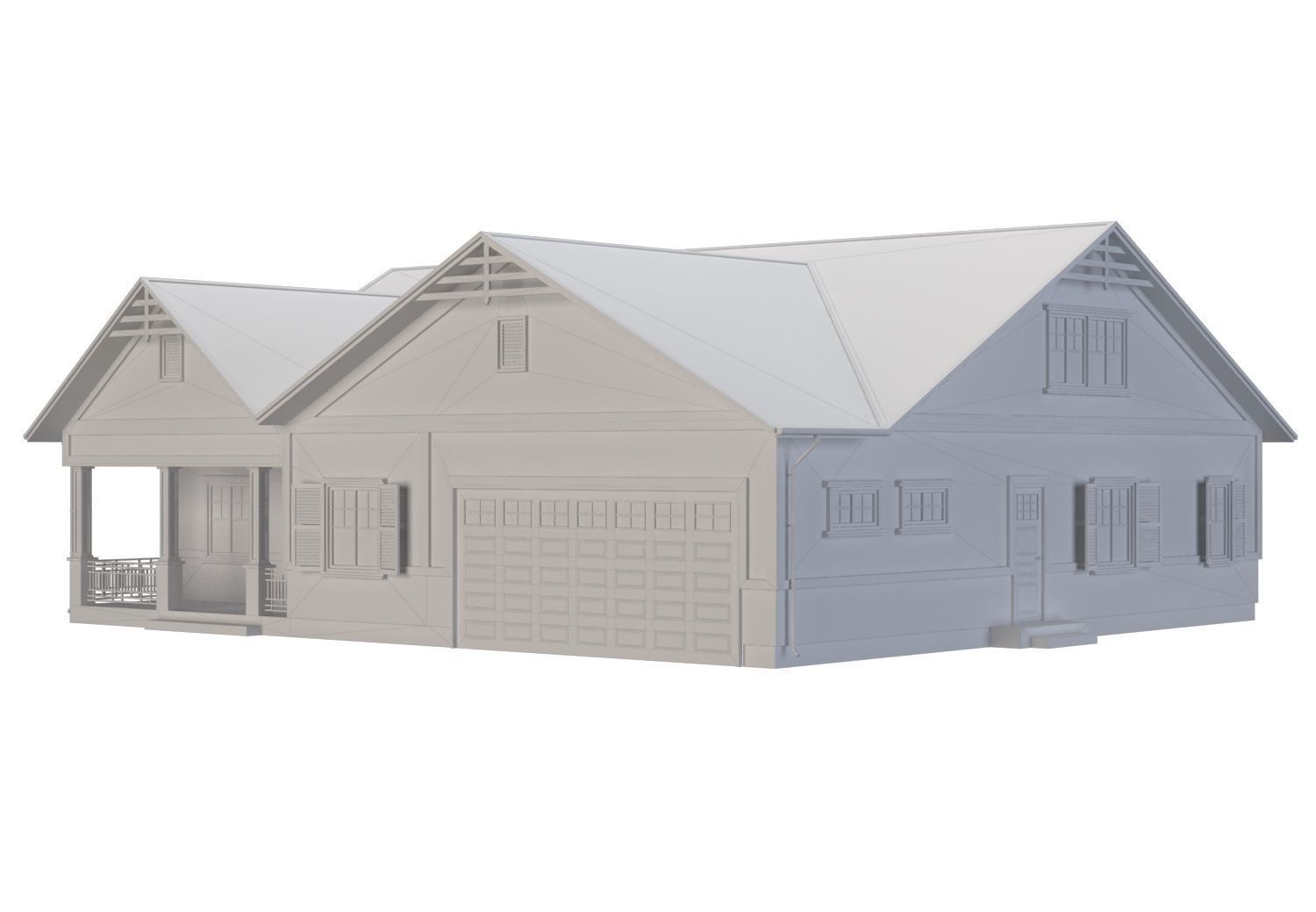 Traditional House 09 Low-poly 3D model_7