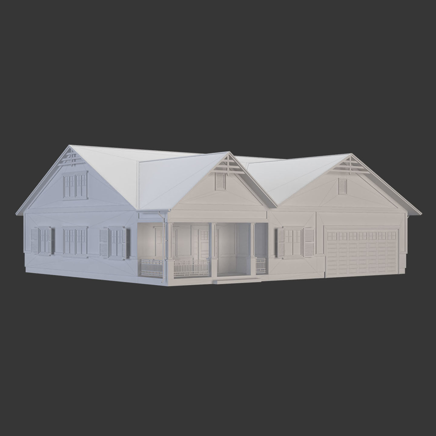 Traditional House 09 Low-poly 3D model_5