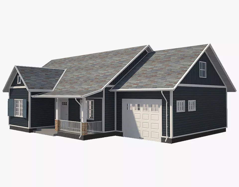 Traditional House 10 Low-poly 3D model_0