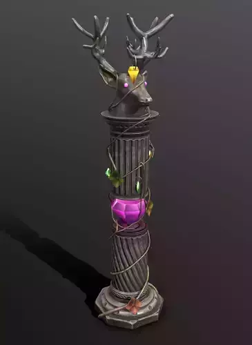 column deer Free low-poly 3D model