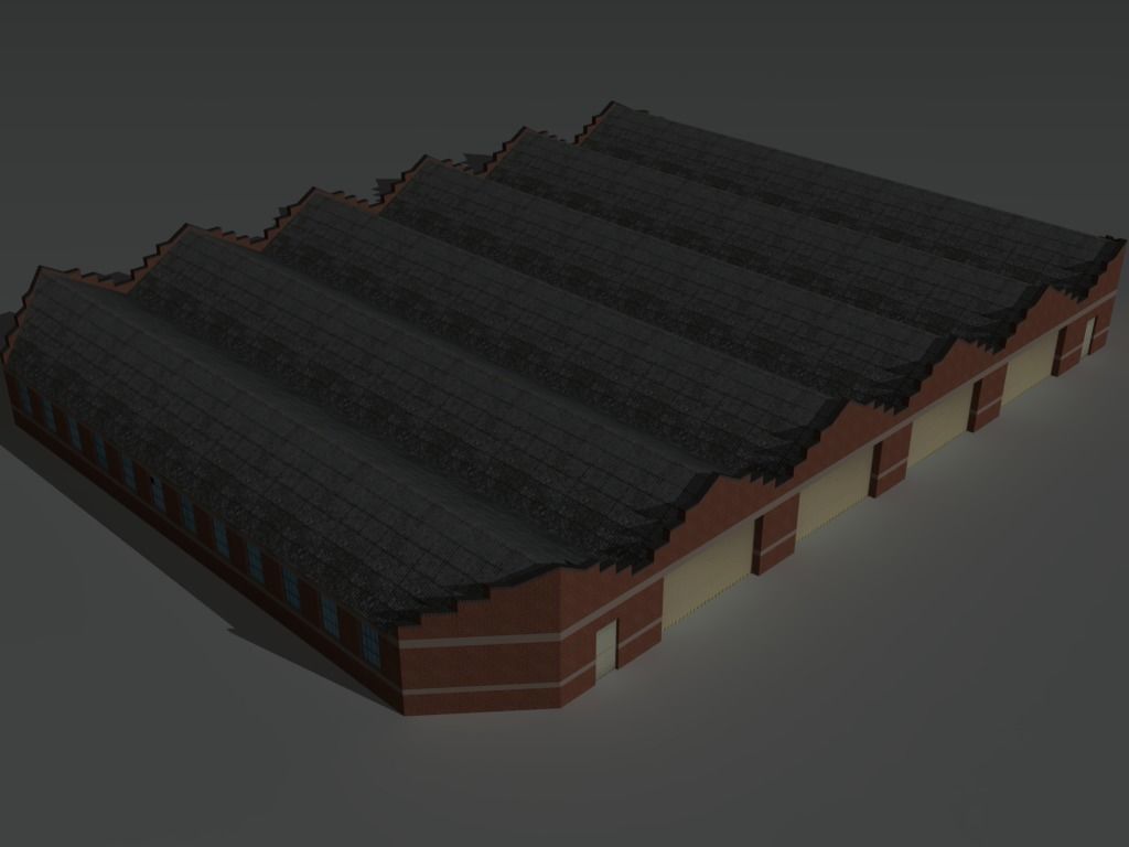 Factory Building Set 3 Low-poly 3D model_17