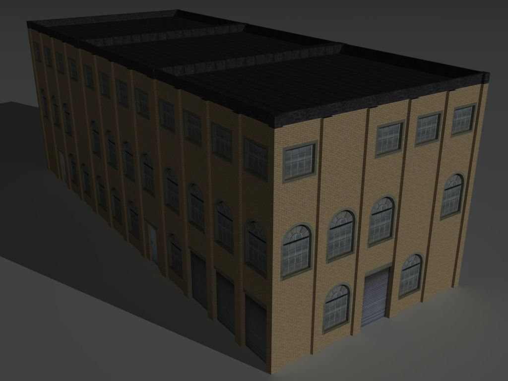Factory Building Set 3 Low-poly 3D model_3
