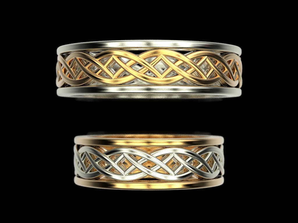 Wedding ring Patterns 3D print model_3
