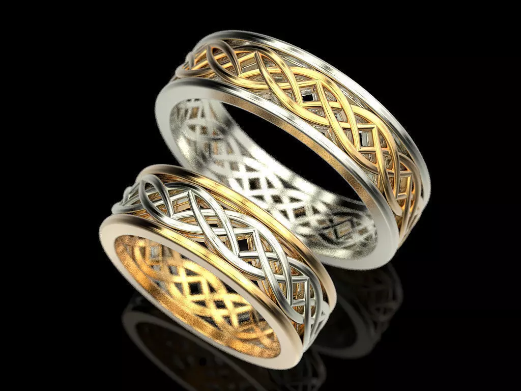 Wedding ring Patterns 3D print model_0