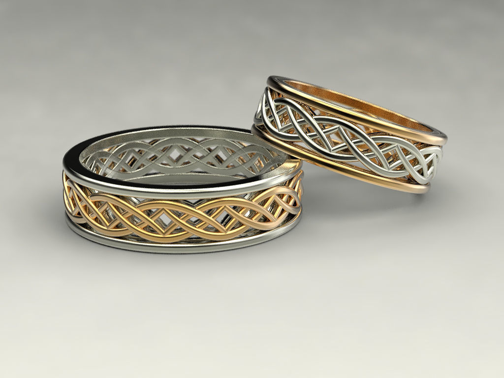 Wedding ring Patterns 3D print model_9
