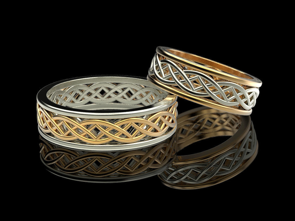 Wedding ring Patterns 3D print model_4