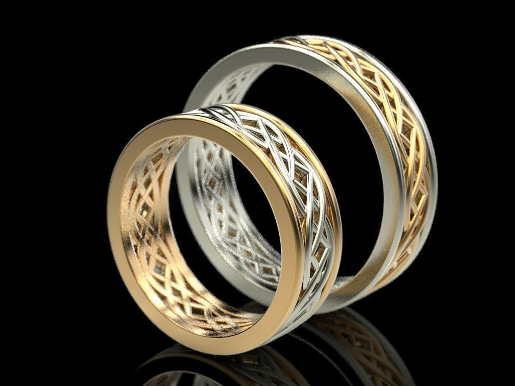 Wedding ring Patterns 3D print model_1