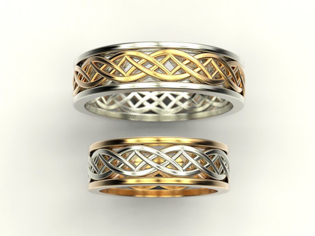 Wedding ring Patterns 3D print model_7