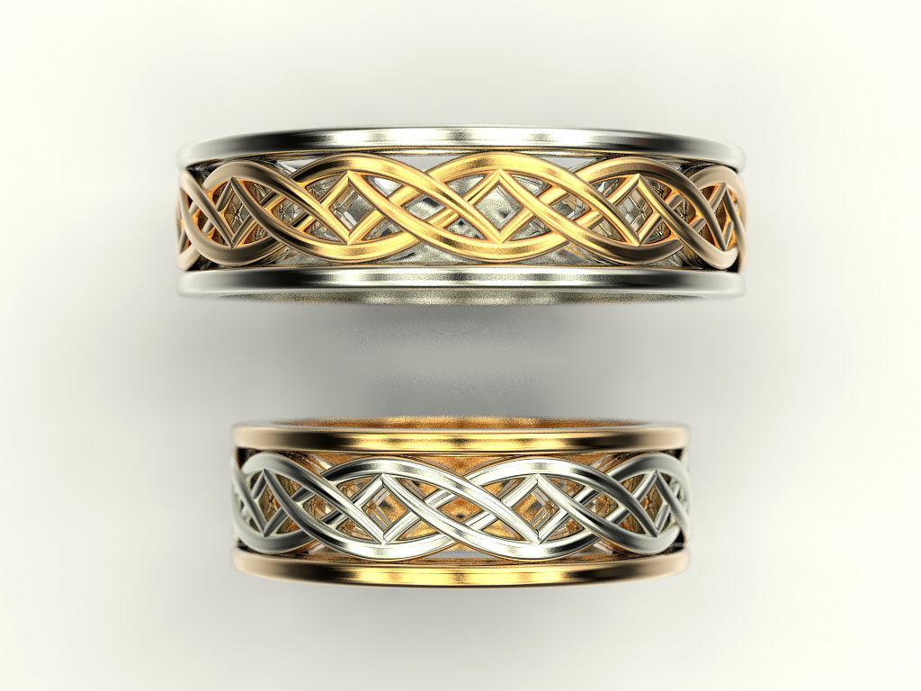 Wedding ring Patterns 3D print model_8