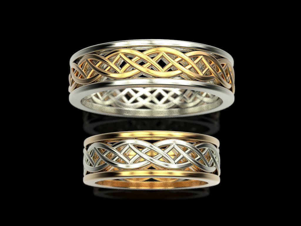 Wedding ring Patterns 3D print model_2