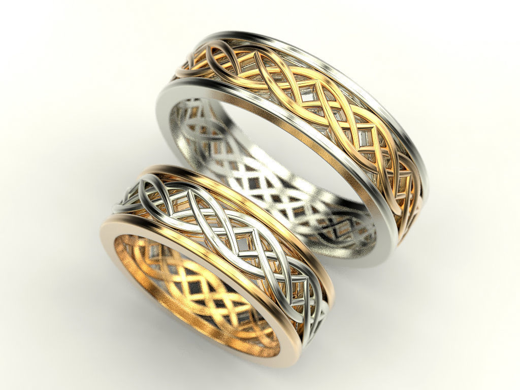 Wedding ring Patterns 3D print model_5