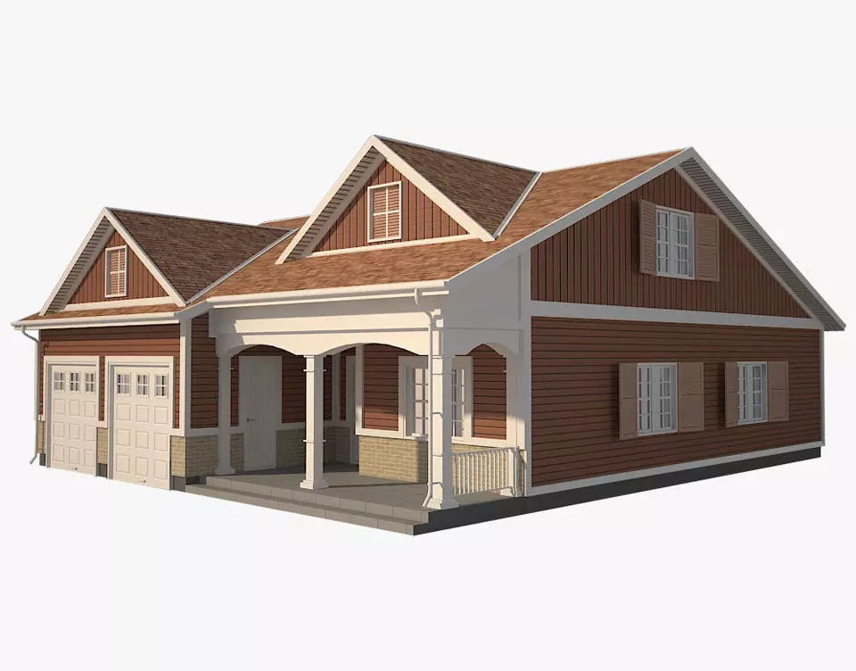 Traditional House 11 Low-poly 3D model_0