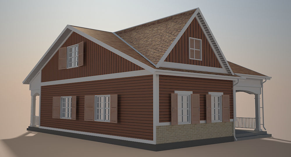 Traditional House 11 Low-poly 3D model_3