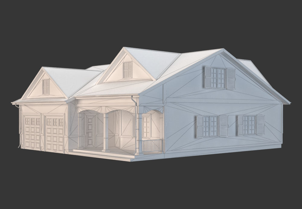 Traditional House 11 Low-poly 3D model_6
